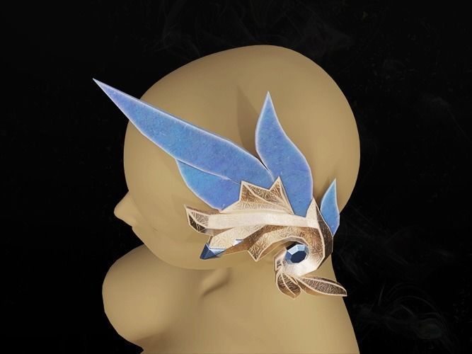 Decorative head female lowpoly game asset Free low-poly 3D model_3