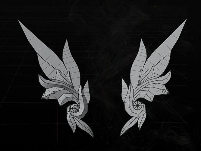 Decorative head female lowpoly game asset Free low-poly 3D model_7