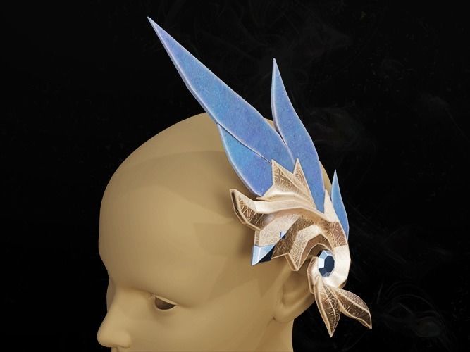 Decorative head female lowpoly game asset Free low-poly 3D model_2