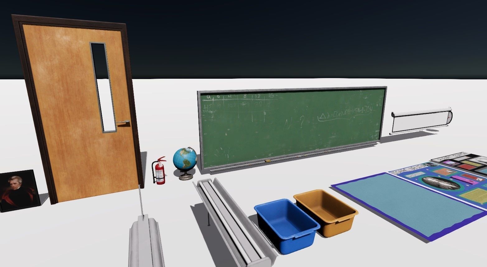 ClassRoom Scene HDRP Low-poly 3D model_13