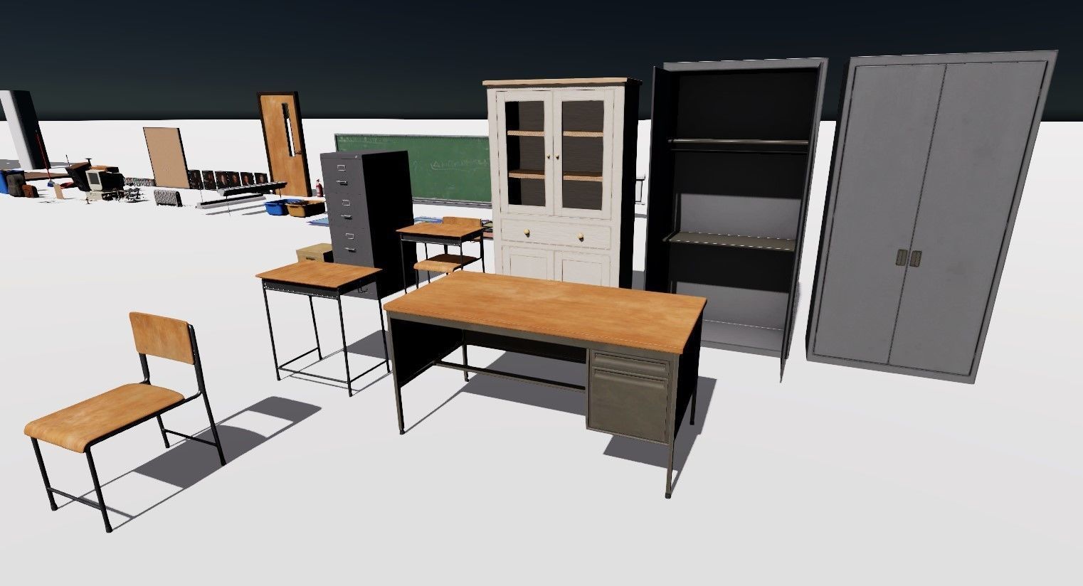 ClassRoom Scene HDRP Low-poly 3D model_17