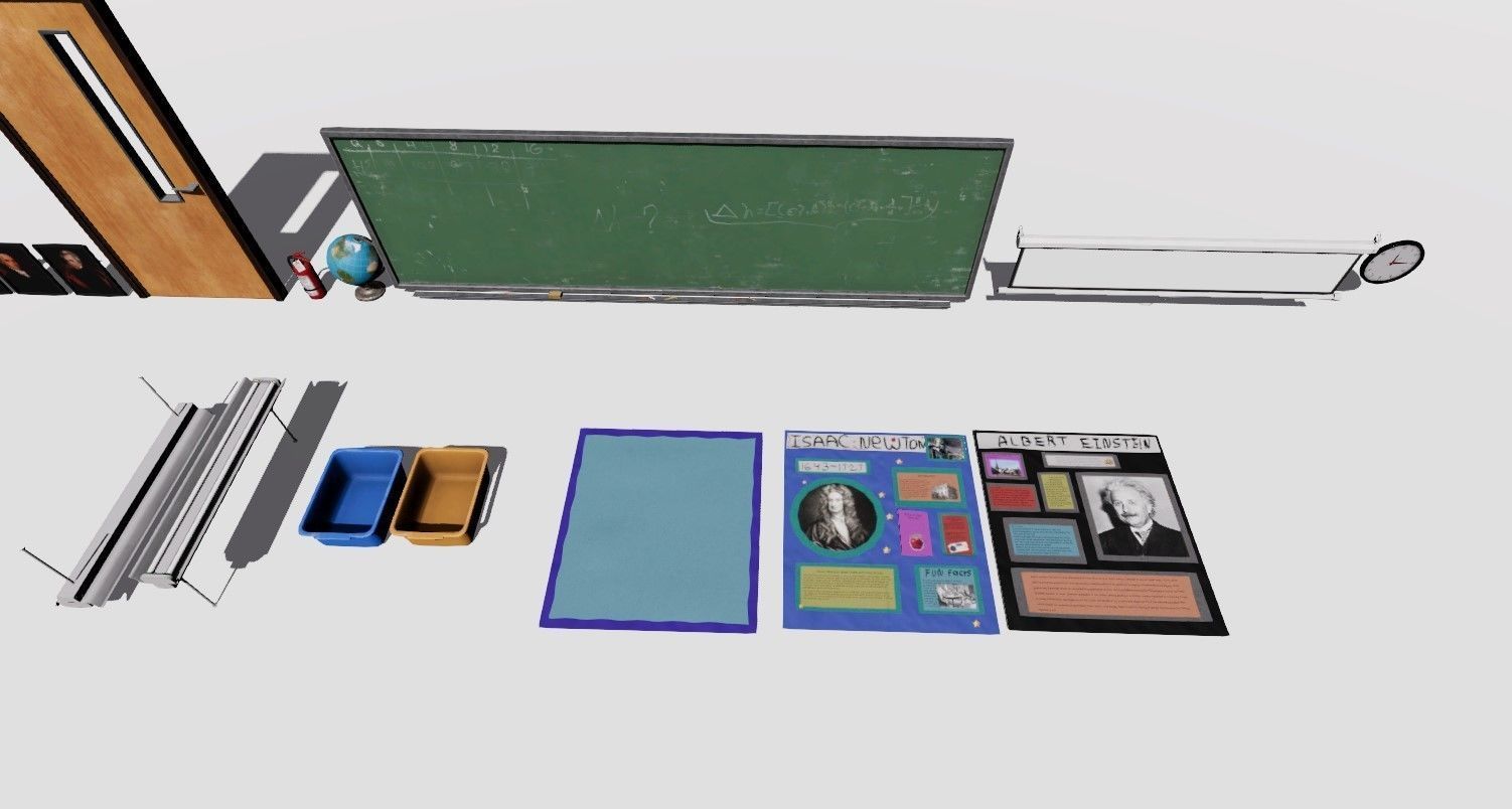 ClassRoom Scene HDRP Low-poly 3D model_14