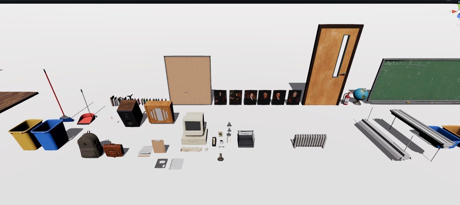 ClassRoom Scene HDRP Low-poly 3D model_15