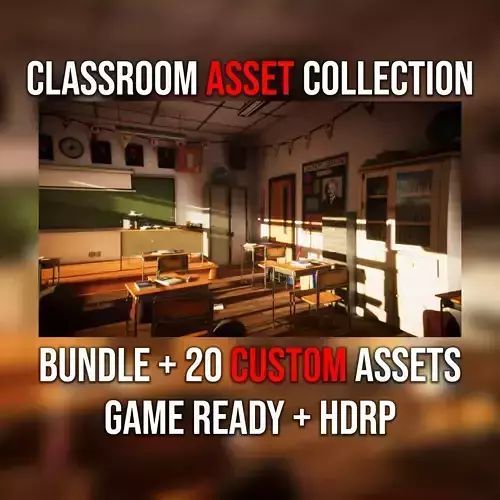 ClassRoom Scene HDRP Low-poly 3D model