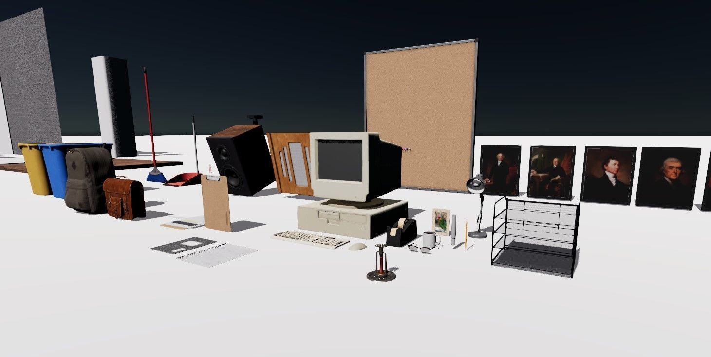 ClassRoom Scene HDRP Low-poly 3D model_21