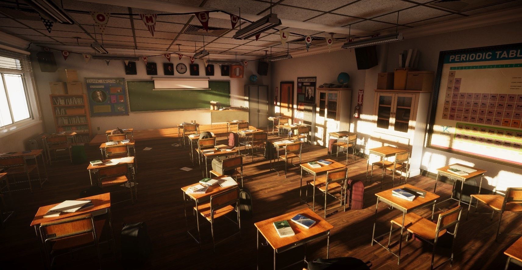 ClassRoom Scene HDRP Low-poly 3D model_1
