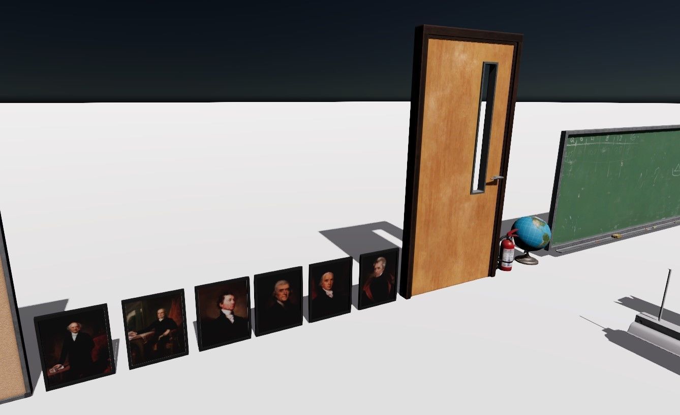 ClassRoom Scene HDRP Low-poly 3D model_12