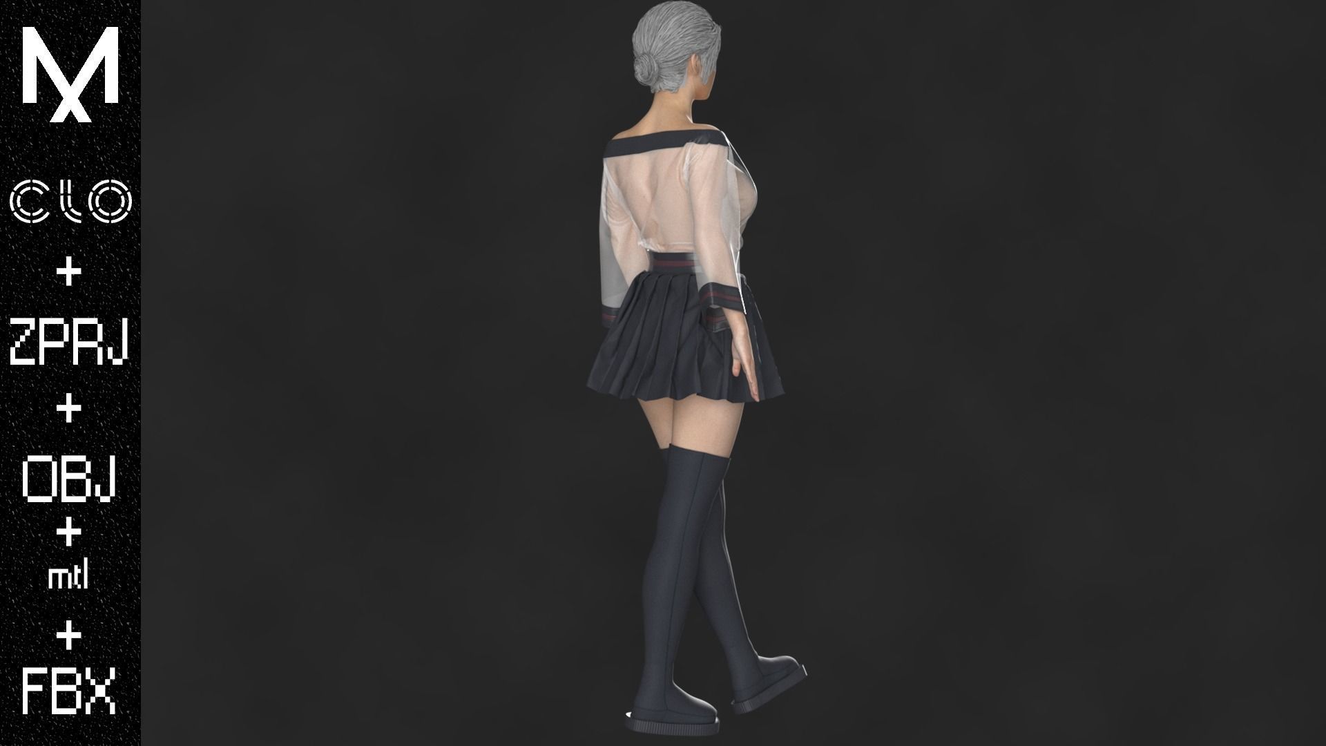 New Outfit Female OBJ mtl FBX ZPRJ 3D model_7
