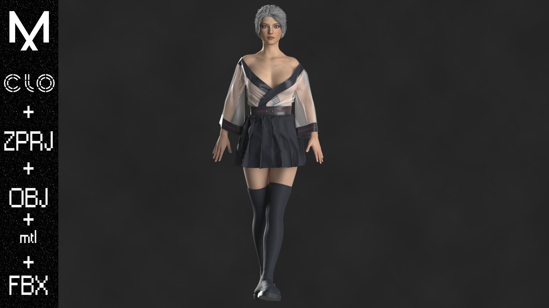 New Outfit Female OBJ mtl FBX ZPRJ 3D model_2