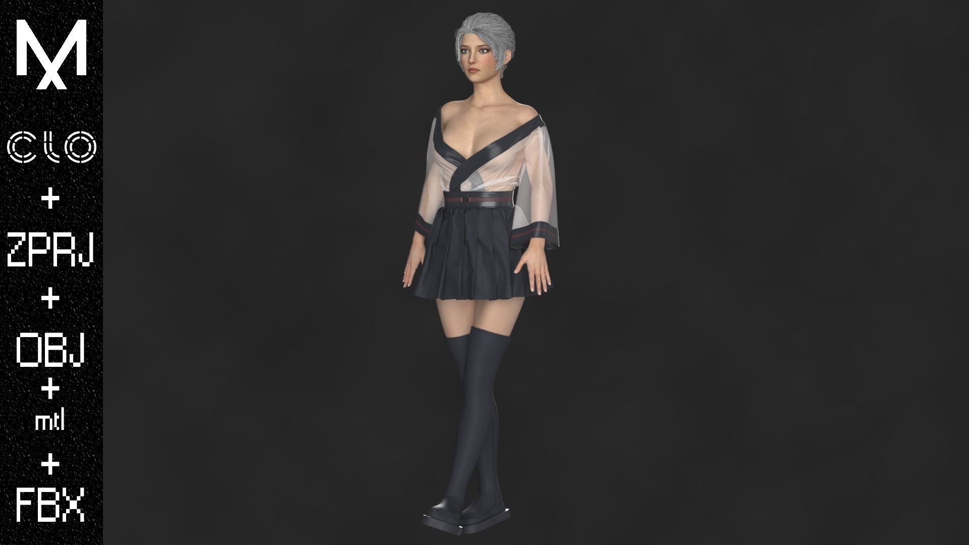 New Outfit Female OBJ mtl FBX ZPRJ 3D model_4