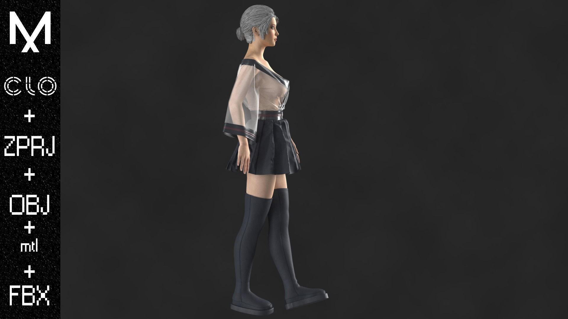 New Outfit Female OBJ mtl FBX ZPRJ 3D model_8