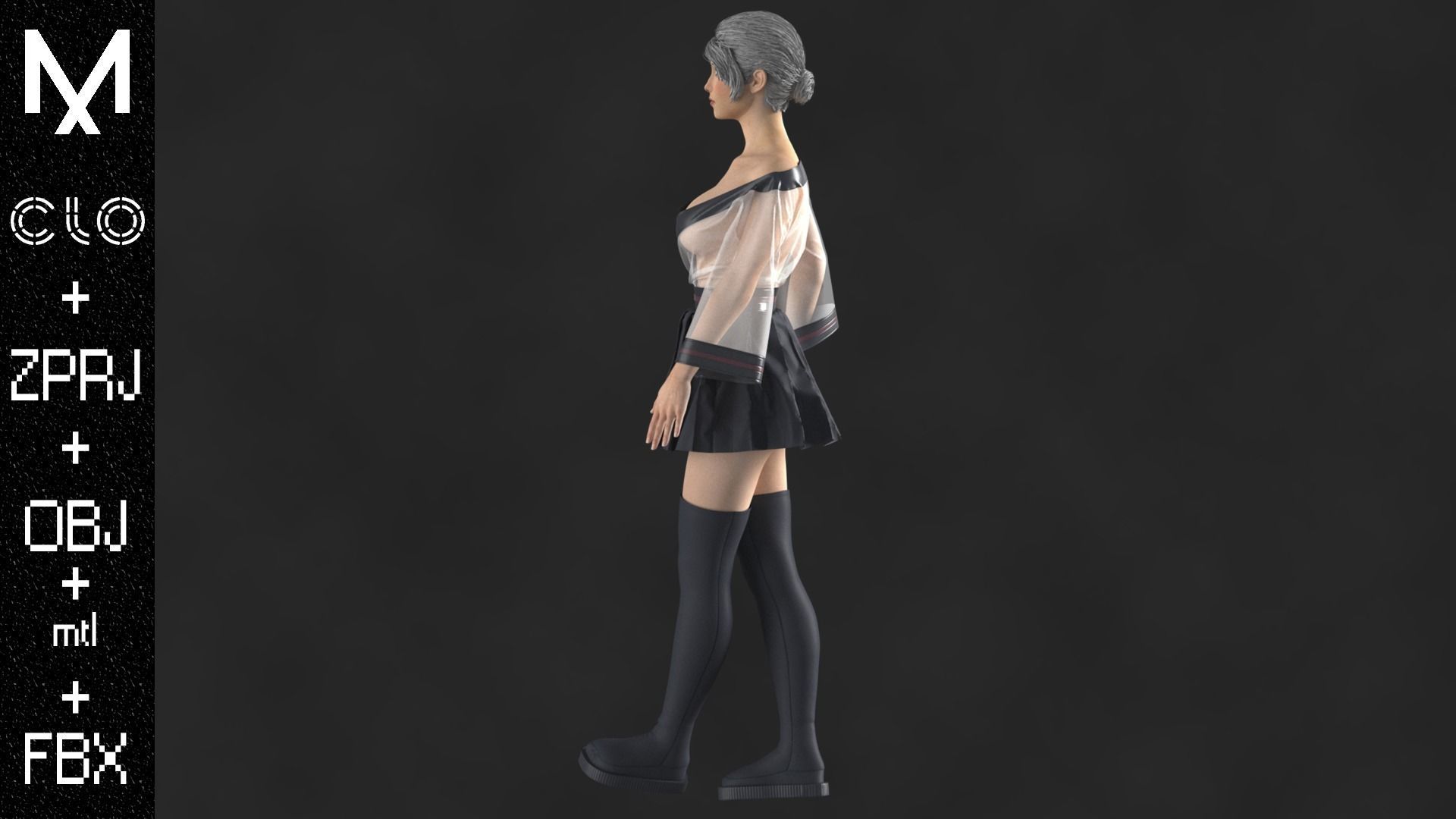 New Outfit Female OBJ mtl FBX ZPRJ 3D model_5