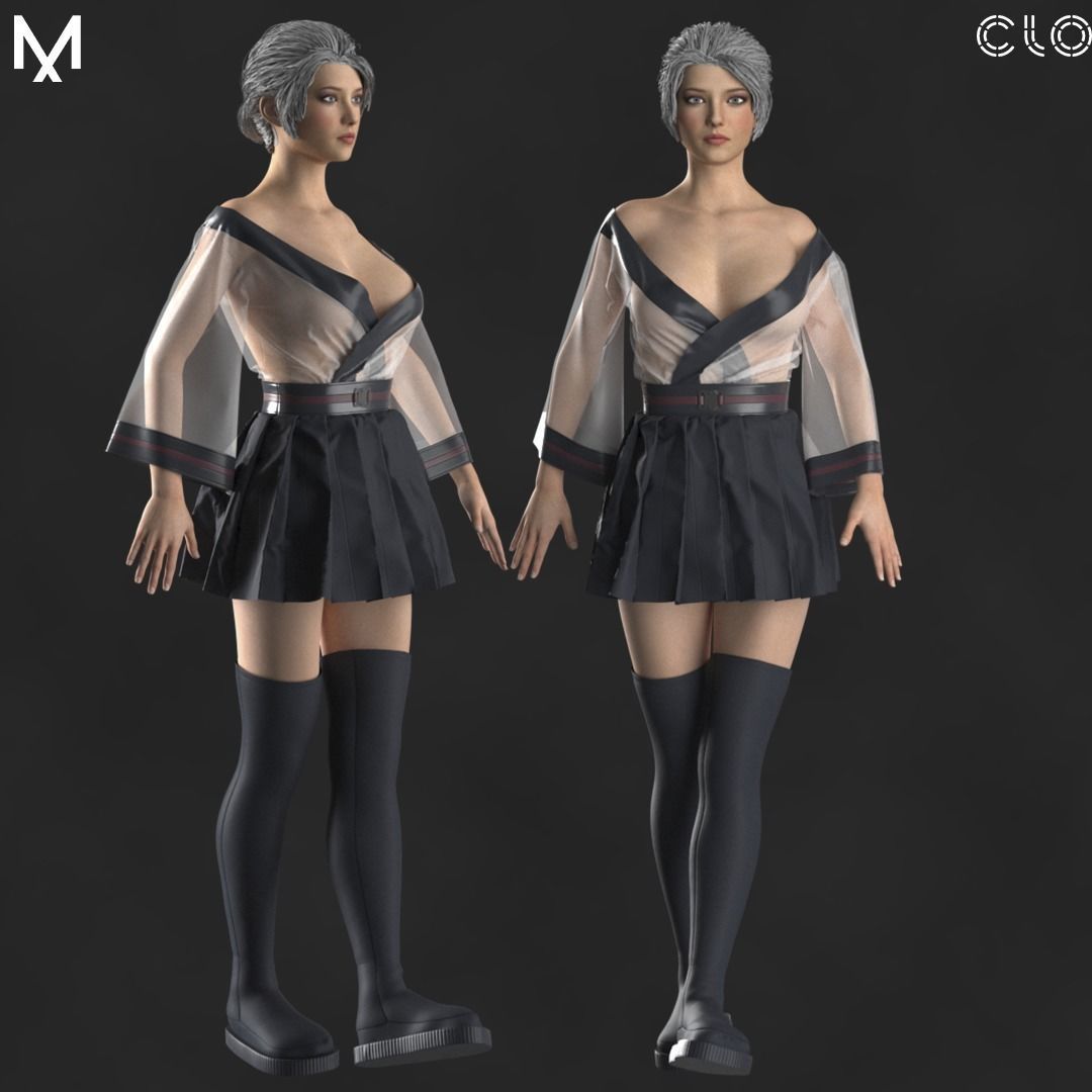 New Outfit Female OBJ mtl FBX ZPRJ 3D model_1