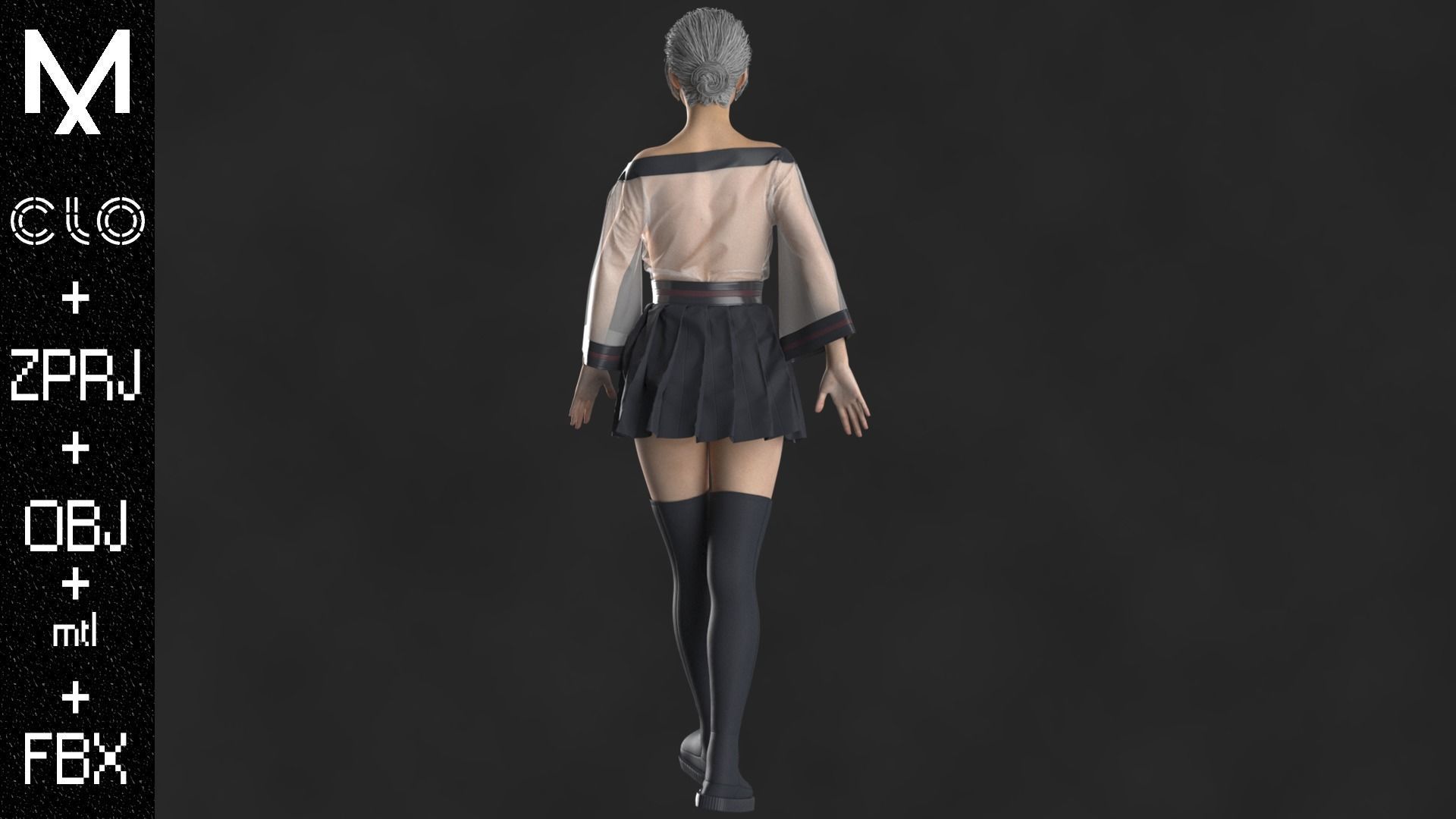 New Outfit Female OBJ mtl FBX ZPRJ 3D model_6