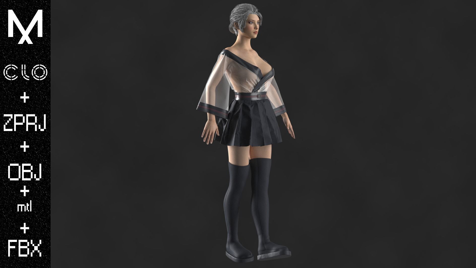 New Outfit Female OBJ mtl FBX ZPRJ 3D model_3