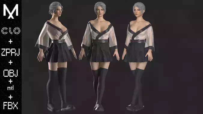 New Outfit Female OBJ mtl FBX ZPRJ