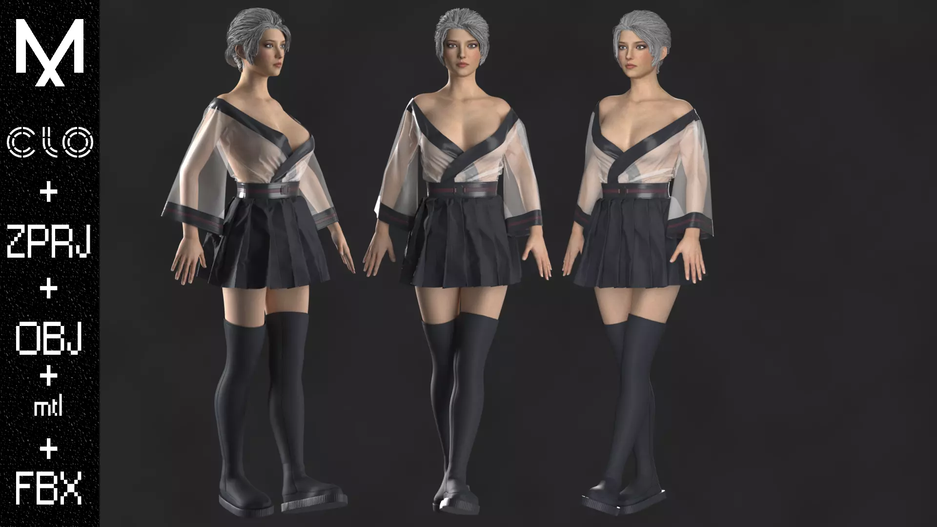 New Outfit Female OBJ mtl FBX ZPRJ 3D model_0