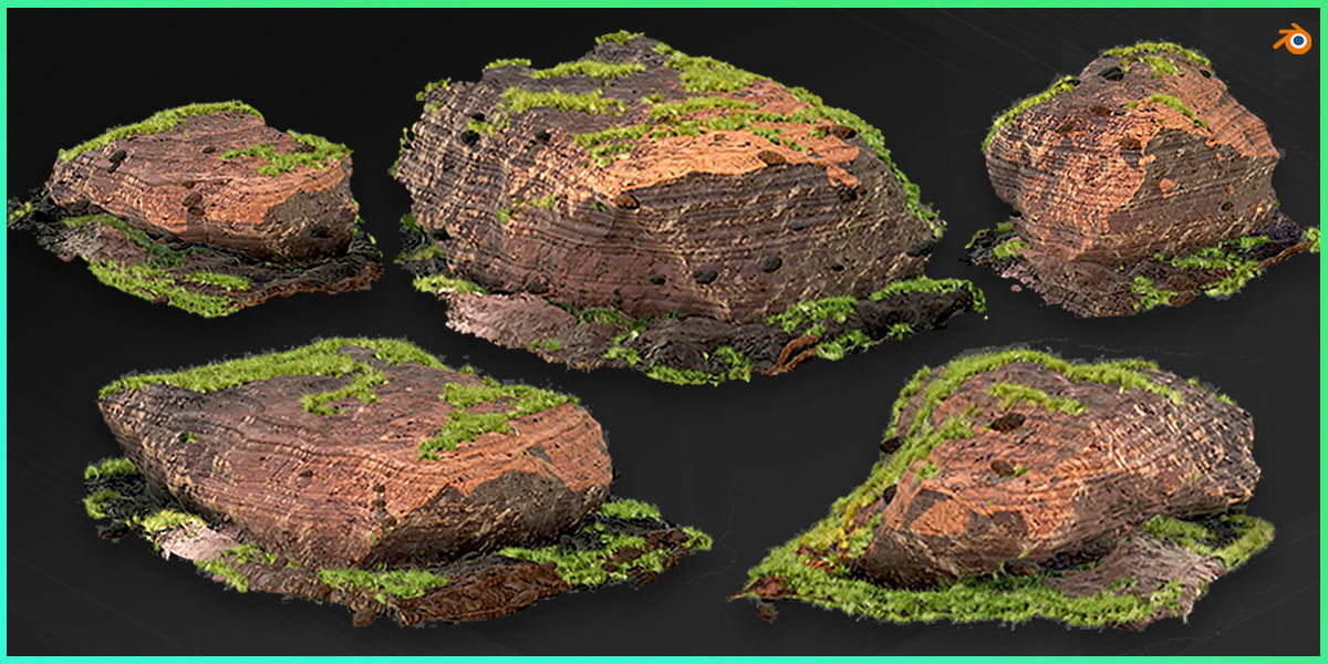 Procedural Rock Cliff Asset Generator For Blender Low-poly 3D model_1