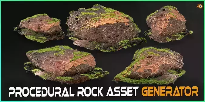 Procedural Rock Cliff Asset Generator For Blender Low-poly 3D model