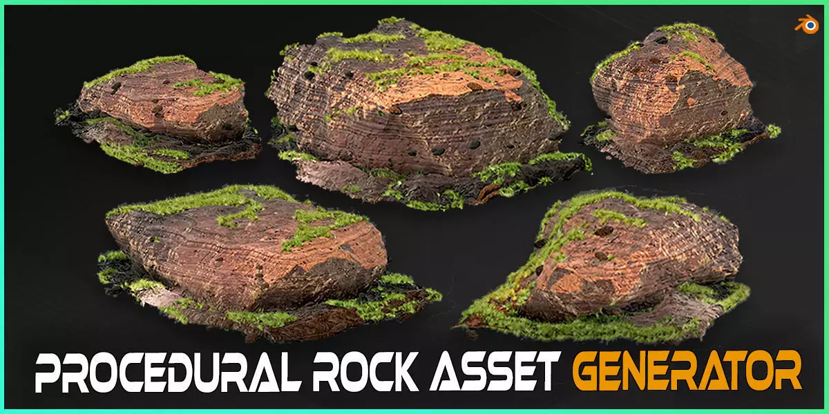 Procedural Rock Cliff Asset Generator For Blender Low-poly 3D model_0