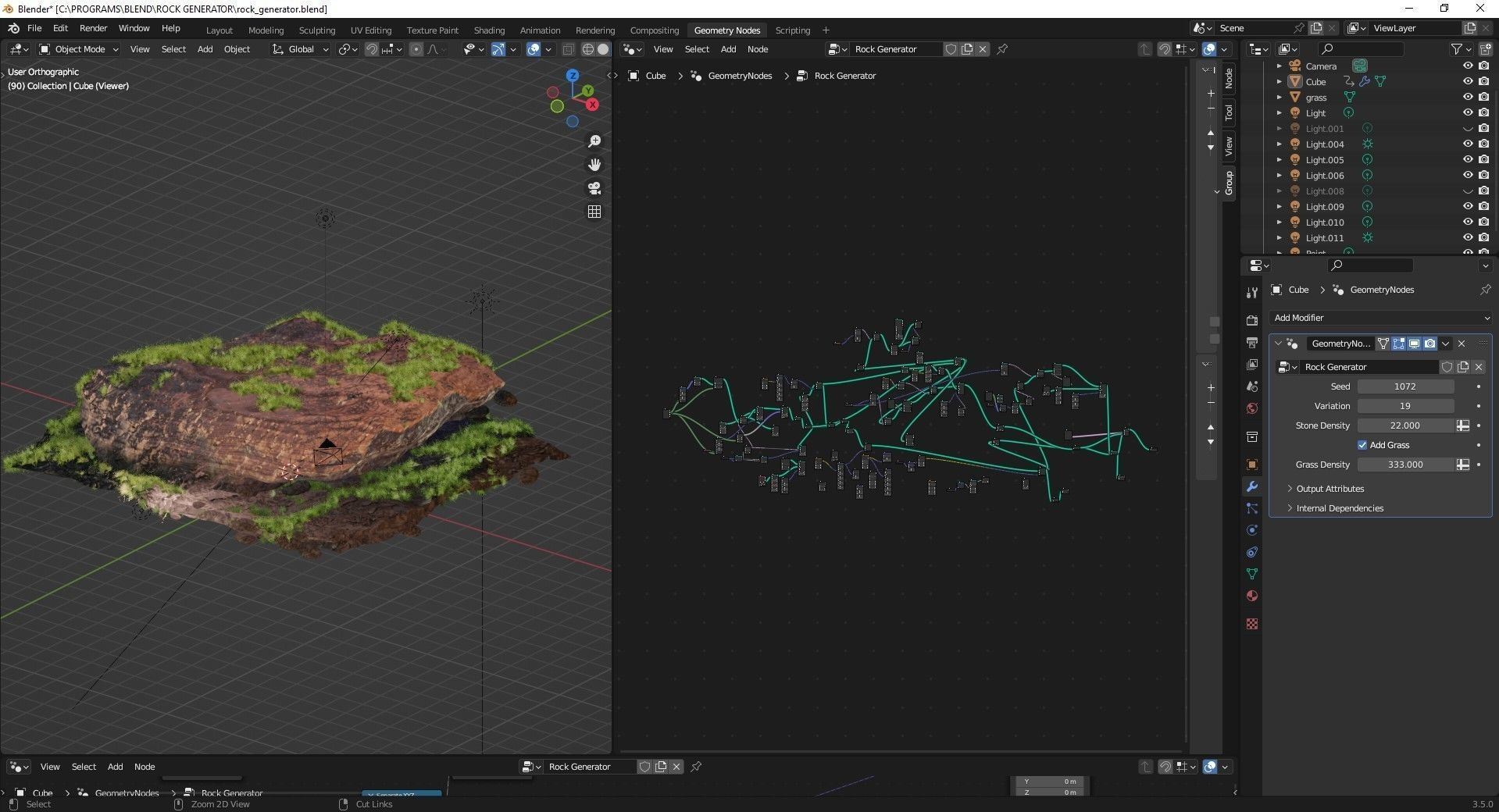 Procedural Rock Cliff Asset Generator For Blender Low-poly 3D model_11