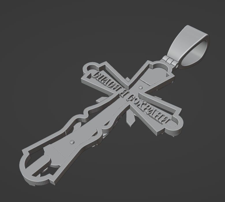 Cross with Jesus in 4 parts 3D print model_4