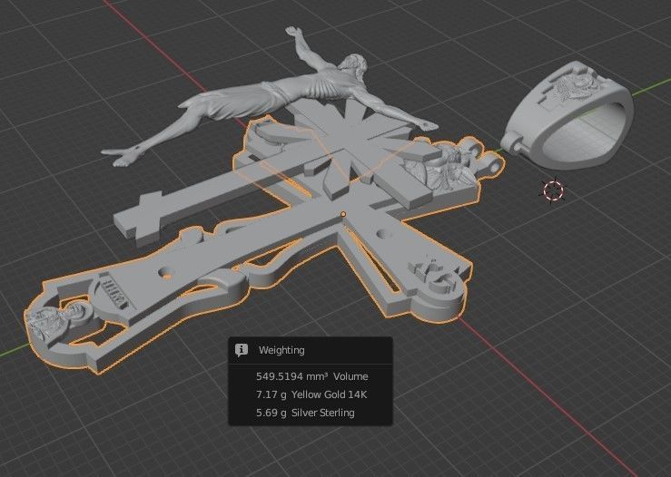 Cross with Jesus in 4 parts 3D print model_9