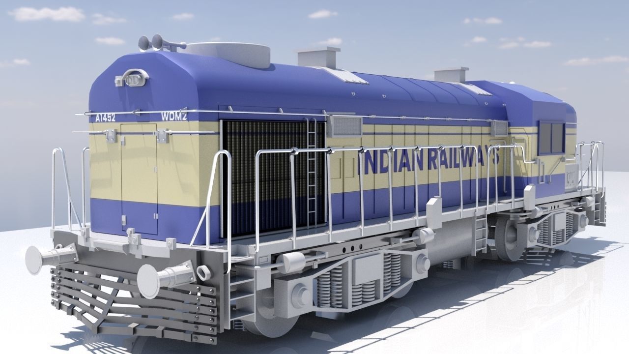 Indian Railway and LBH Coach  model  3D model_1