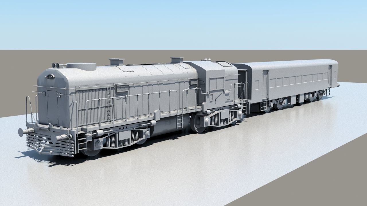 Indian Railway and LBH Coach  model  3D model_8