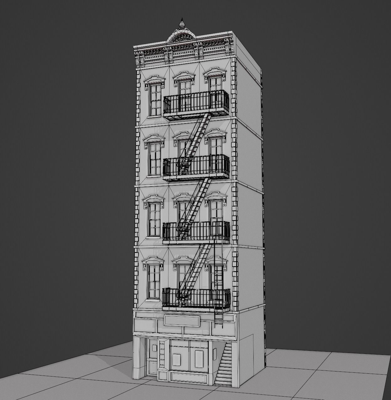 New York Building kit v4 Low-poly 3D model_6