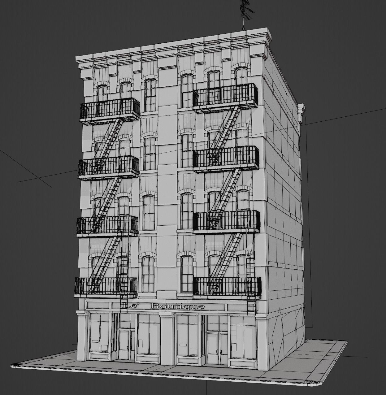New York Building kit v4 Low-poly 3D model_5