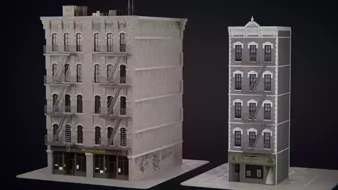 New York Building kit v4 Low-poly 3D model