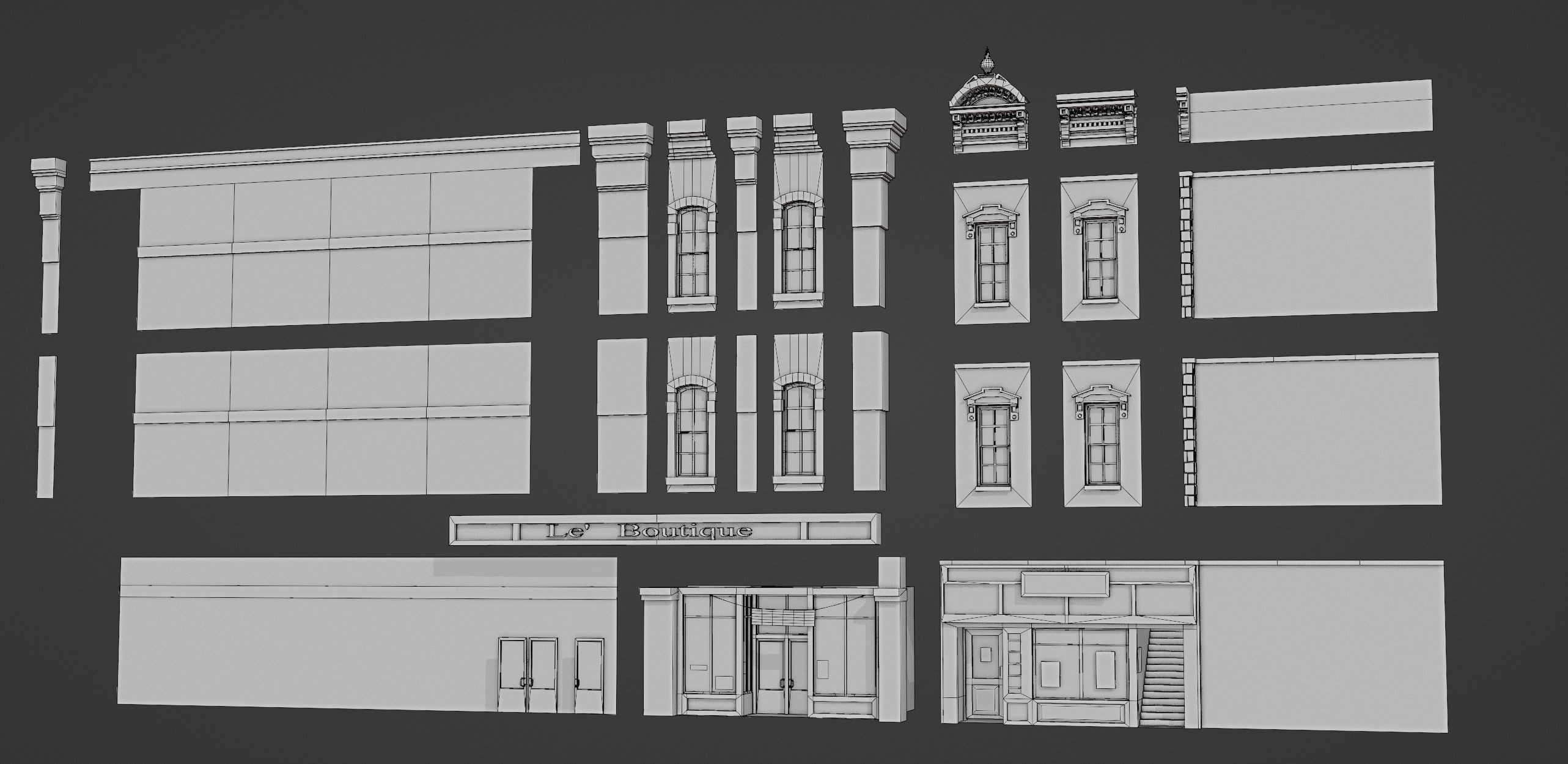 New York Building kit v4 Low-poly 3D model_7