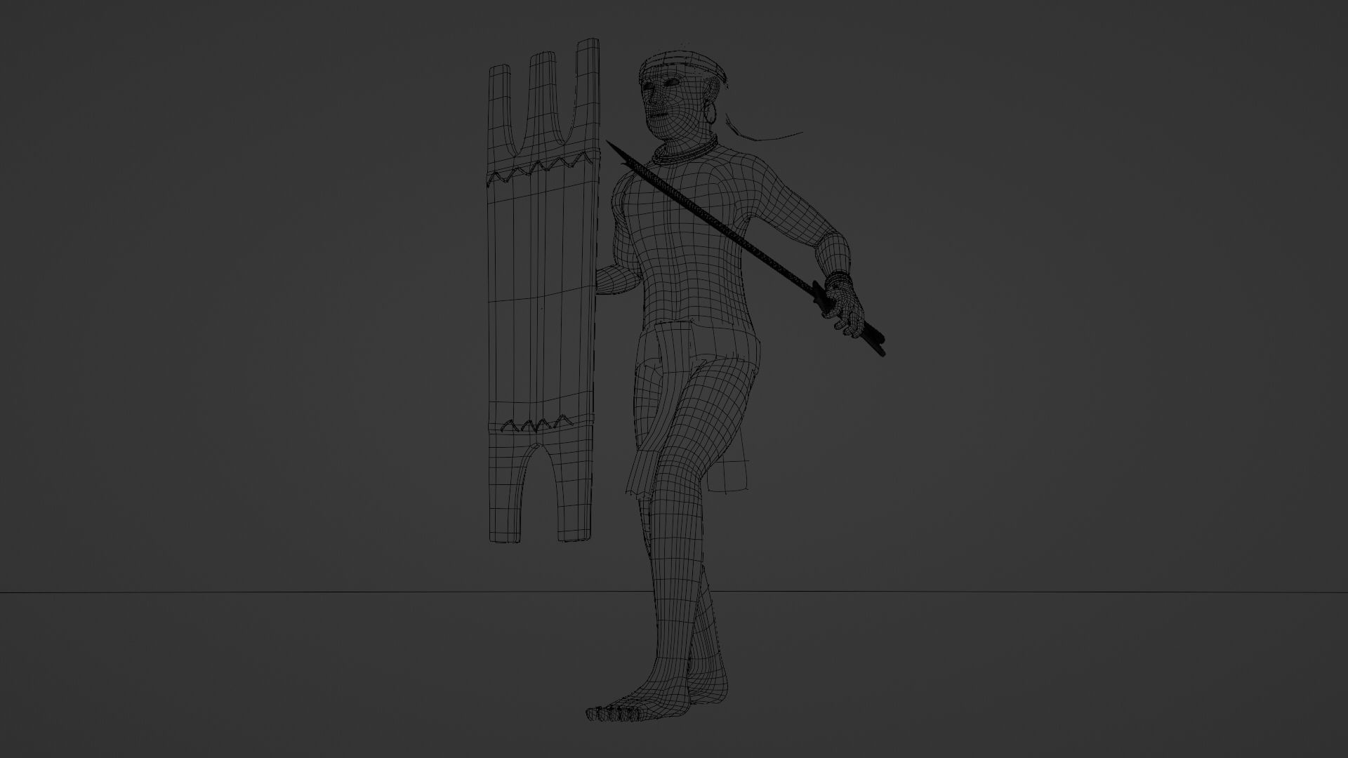 Pre-Colonial Filipino Warrior Low-poly 3D model_7
