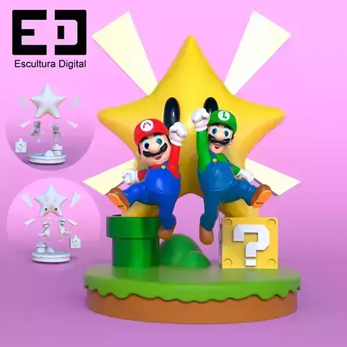 Mario and Luigi - Super Mario bros 3D print model