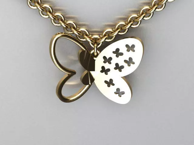 butterfly pendant 3D print model_0