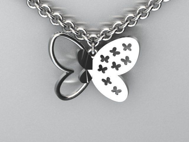 butterfly pendant 3D print model_1