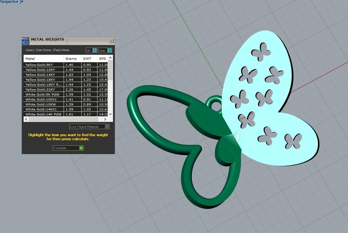 butterfly pendant 3D print model_4