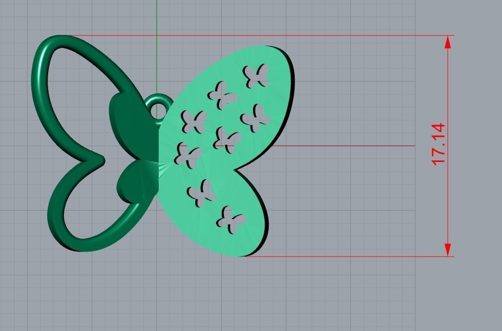 butterfly pendant 3D print model_5