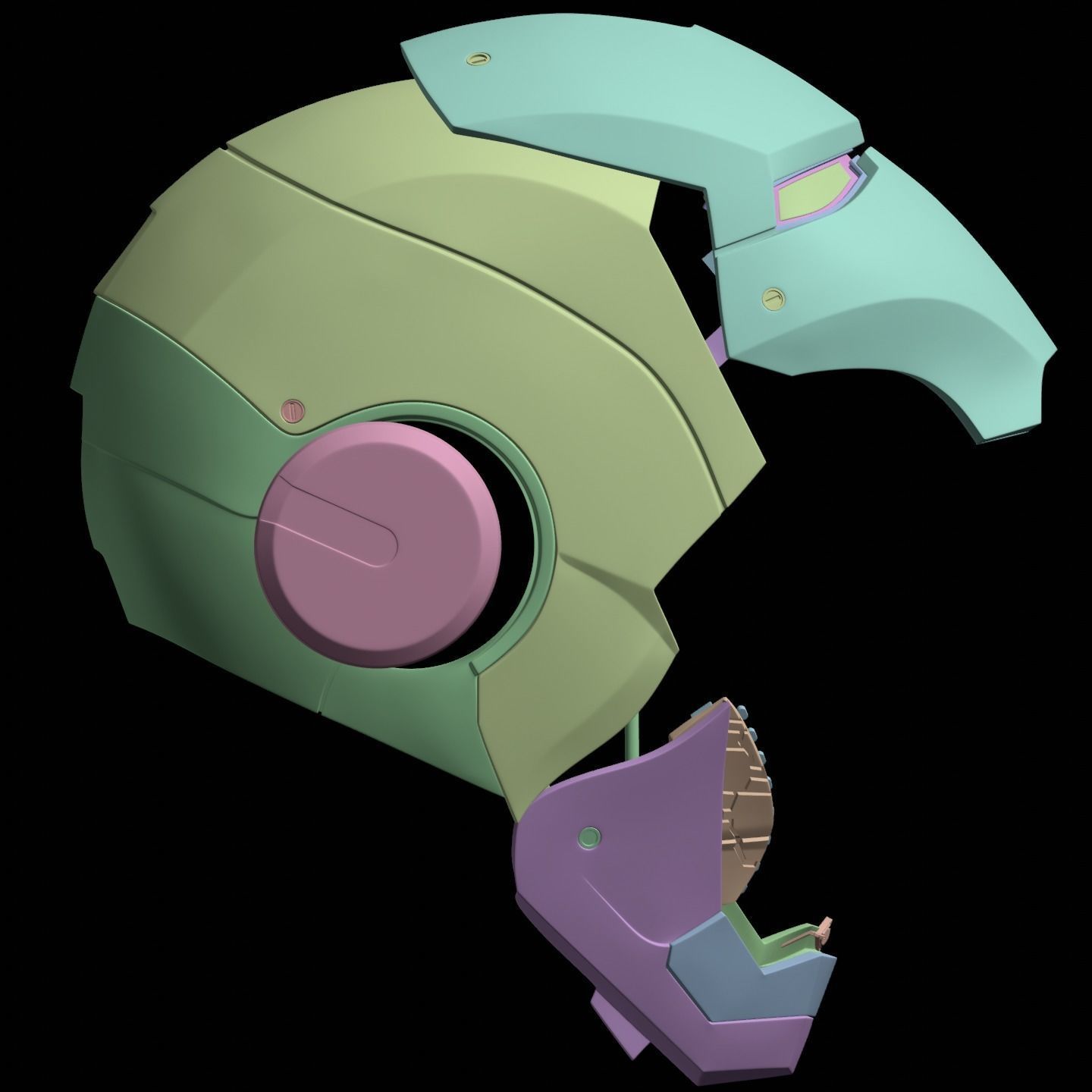 Iron man mk7 helmet with full inner details and ear motorization 3D print model_16