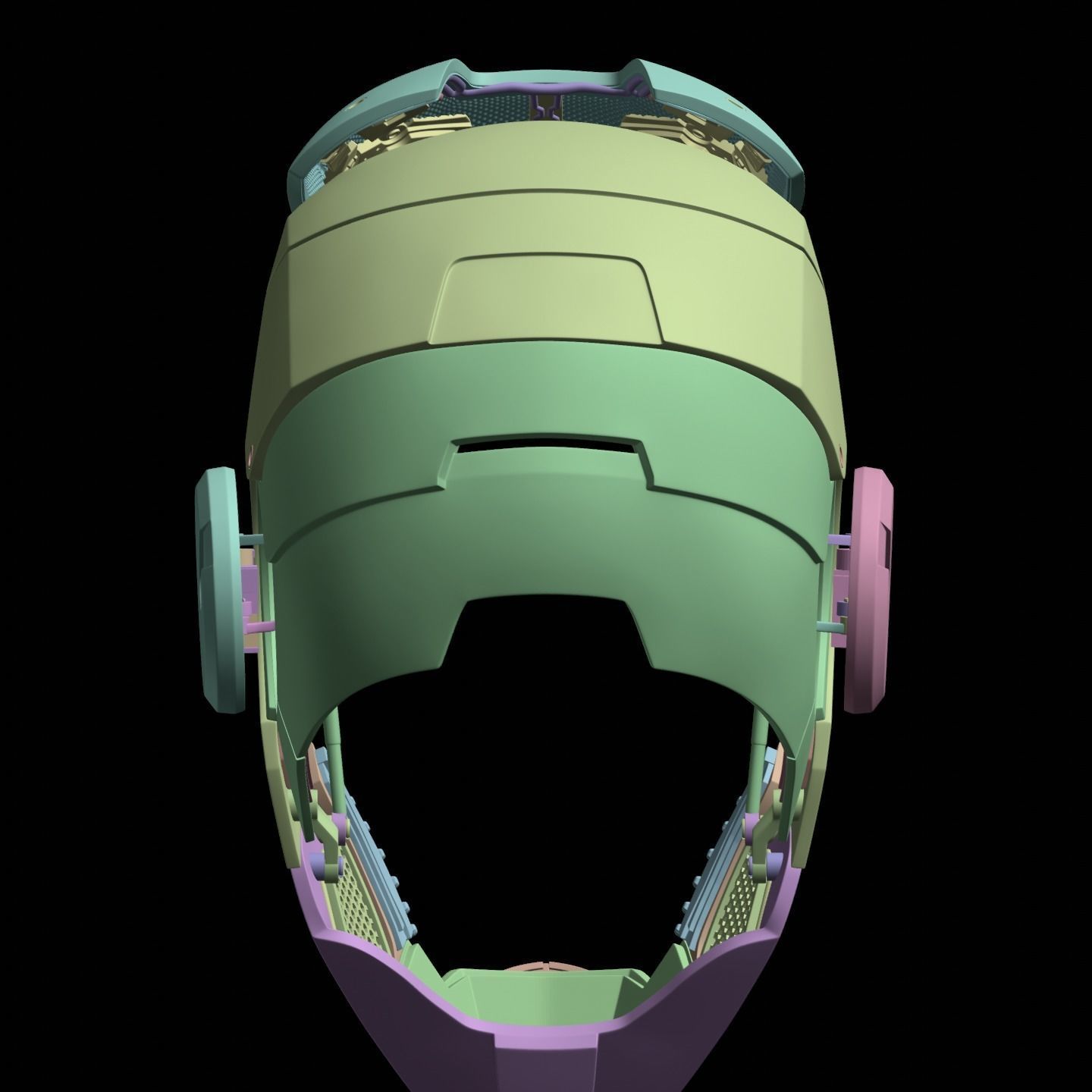 Iron man mk7 helmet with full inner details and ear motorization 3D print model_19