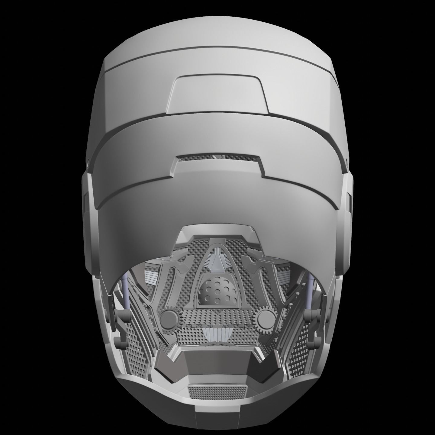 Iron man mk7 helmet with full inner details and ear motorization 3D print model_23