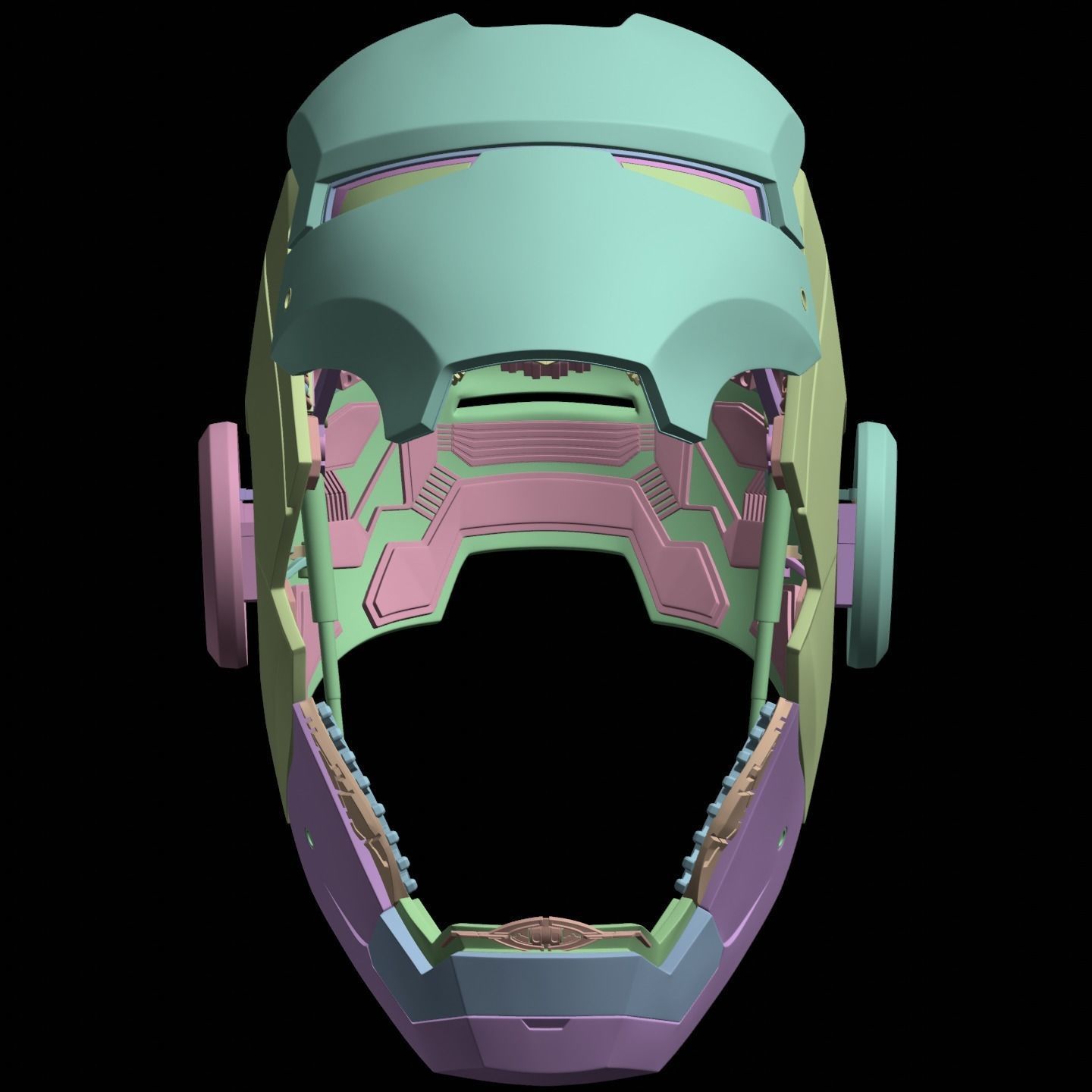 Iron man mk7 helmet with full inner details and ear motorization 3D print model_18