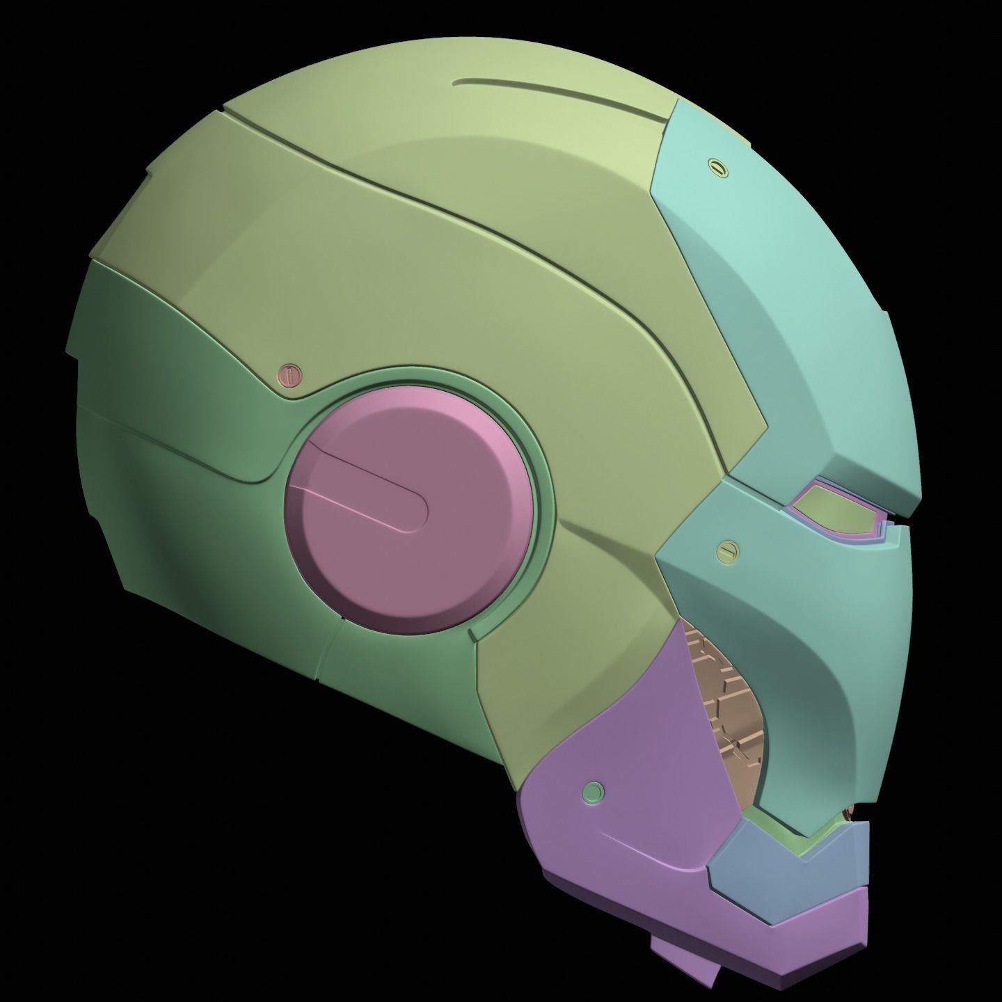 Iron man mk7 helmet with full inner details and ear motorization 3D print model_27