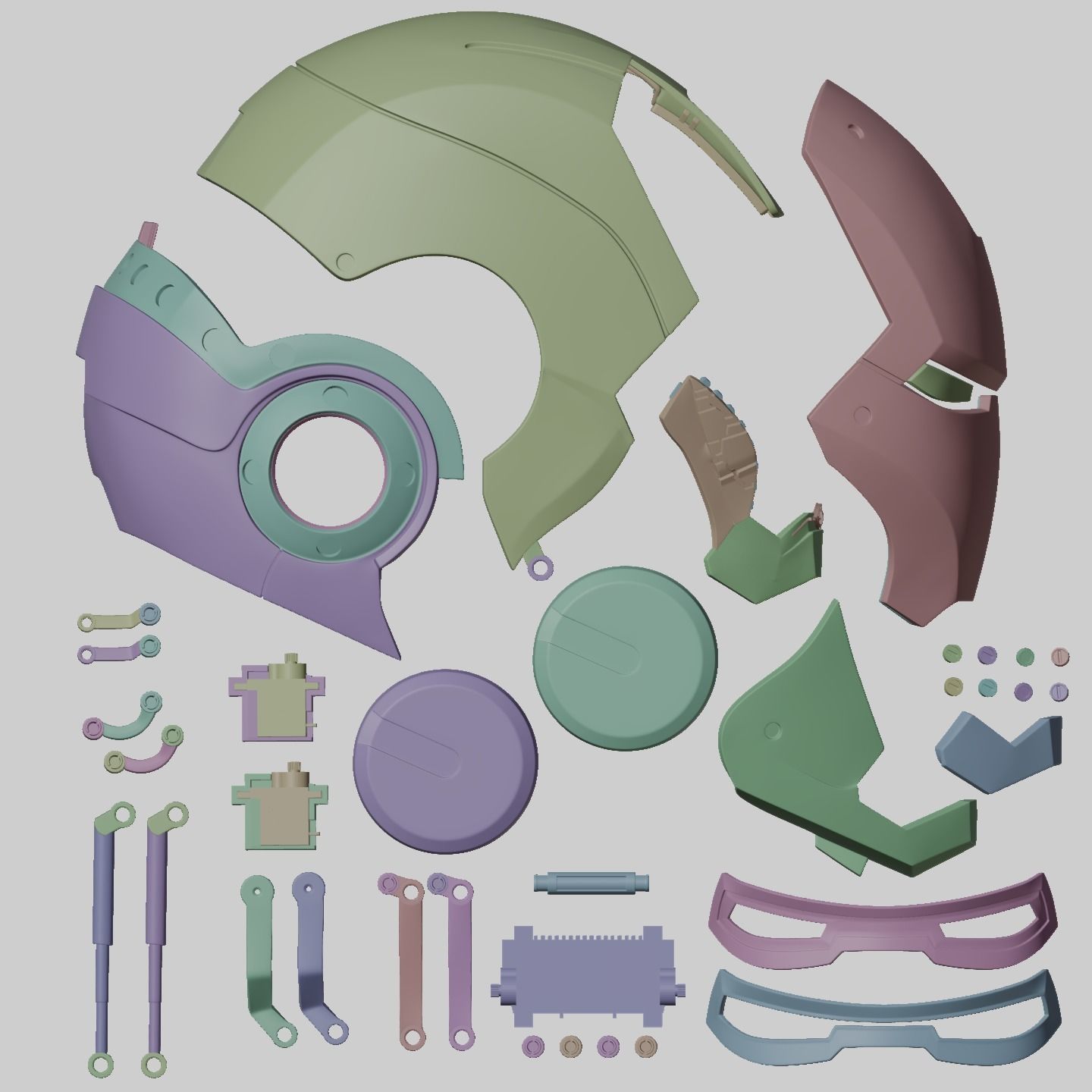 Iron man mk7 helmet with full inner details and ear motorization 3D print model_38