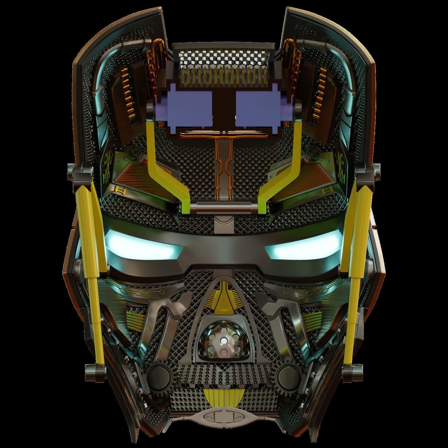 Iron man mk7 helmet with full inner details and ear motorization 3D print model_39