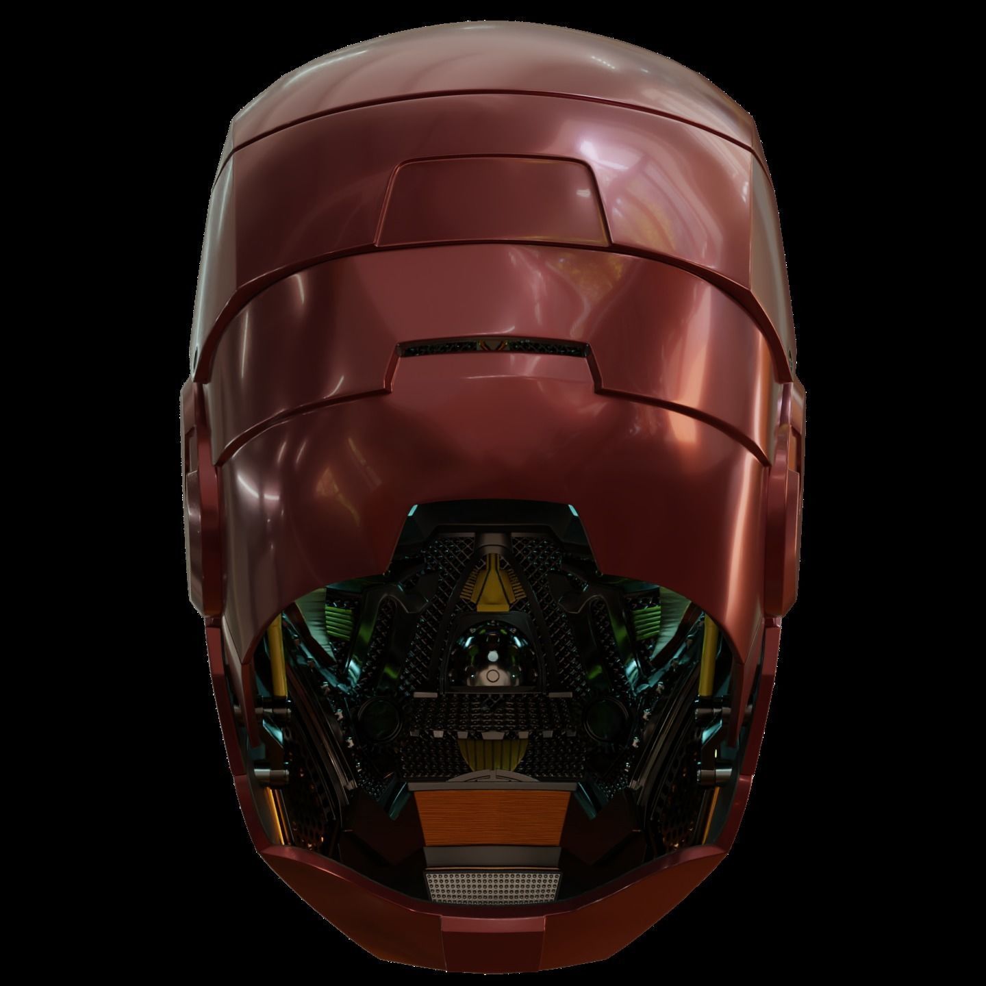Iron man mk7 helmet with full inner details and ear motorization 3D print model_9