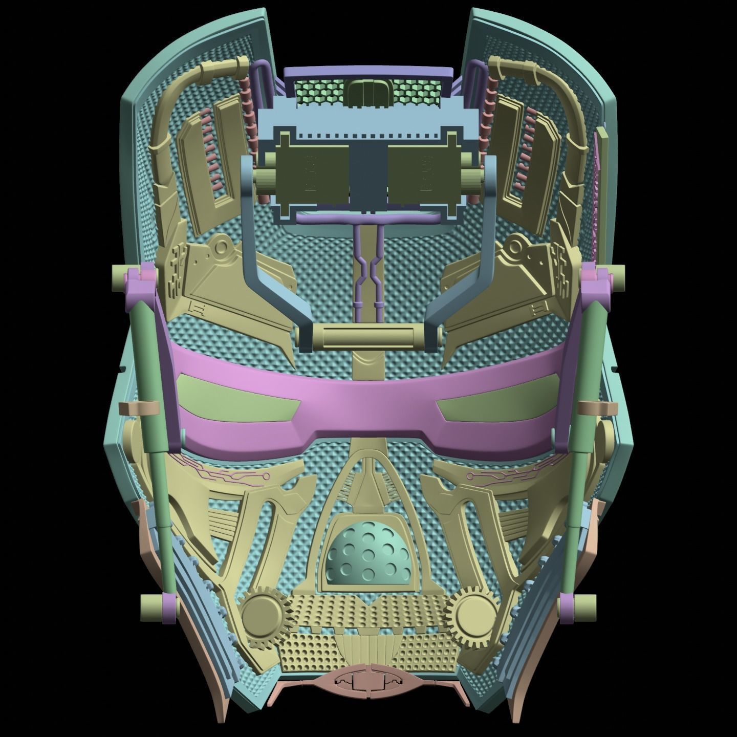 Iron man mk7 helmet with full inner details and ear motorization 3D print model_36