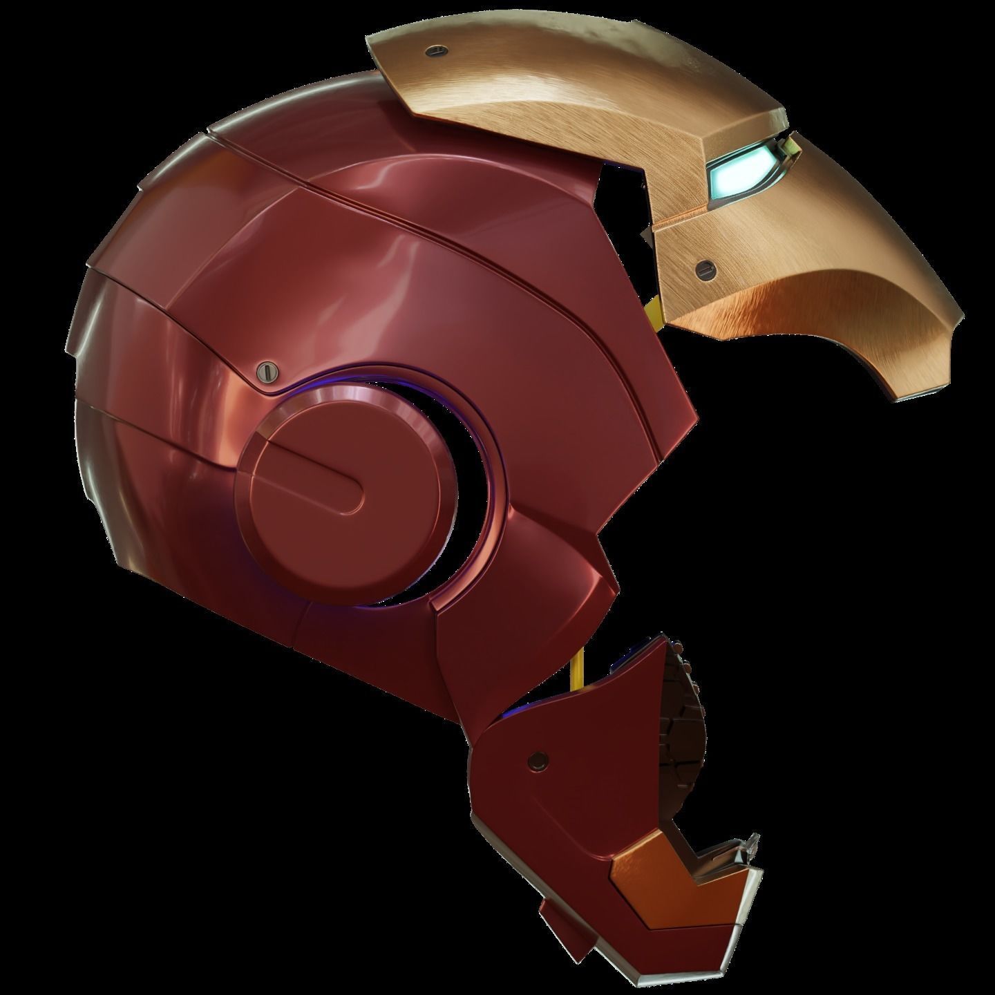 Iron man mk7 helmet with full inner details and ear motorization 3D print model_5