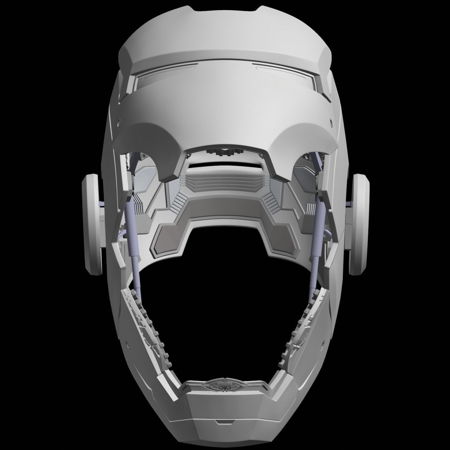 Iron man mk7 helmet with full inner details and ear motorization 3D print model_17